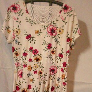 Bobbi Brooks White Floral Dress